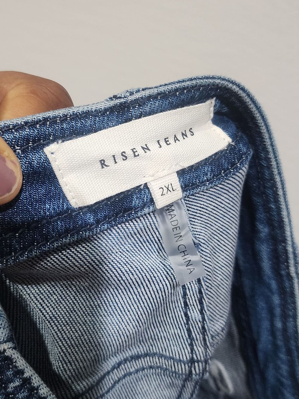 NWT Risen Jeans Cropped Dark Blue Women's Jeans with Embelished Cuff size 2XL - Picture 12 of 15